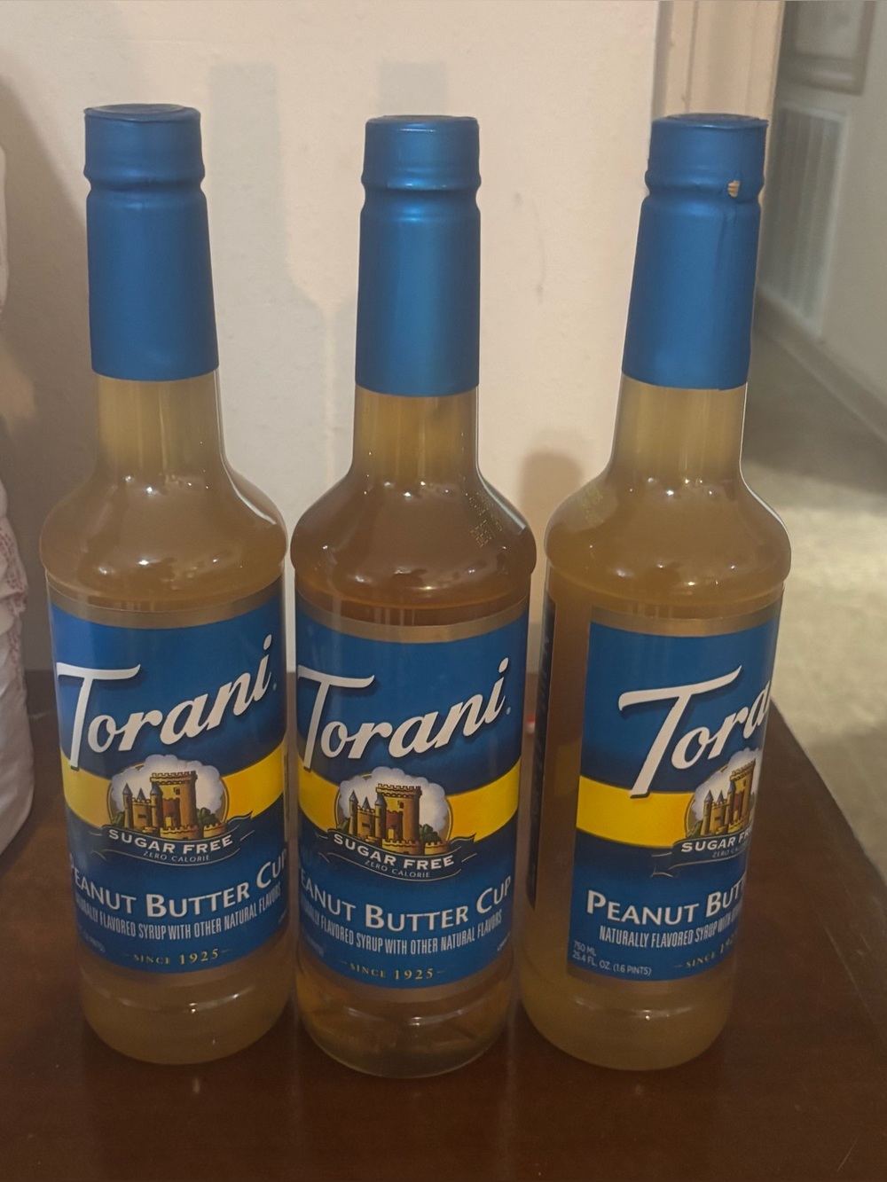 New Sealed Lot of 3 Torani Peanut Butter Cup Sugar Free Coffee Syrup. RT 12.99 e